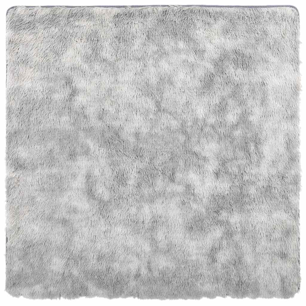 Tappeto Shaggy a Pelo Lungo NAVARRA Grigio Argento 160x160cm - homemem39