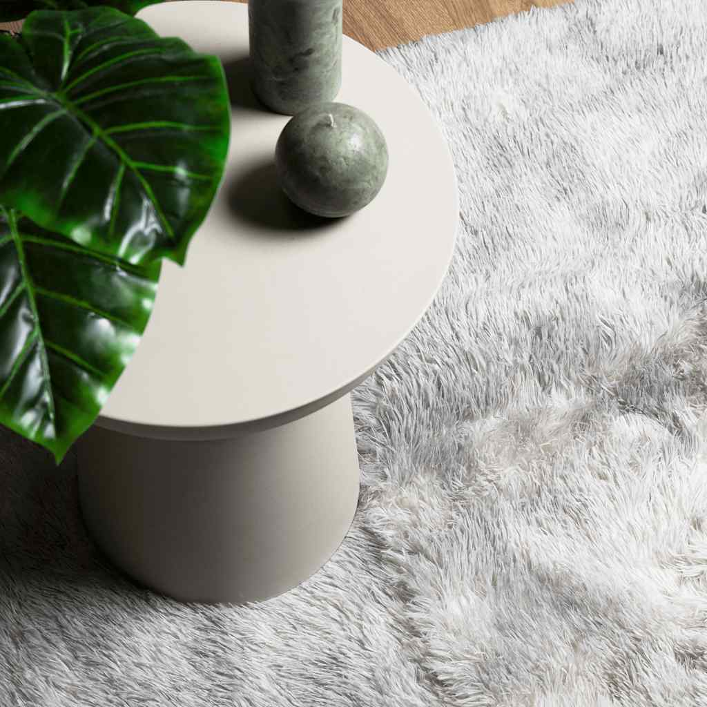 Tappeto Shaggy a Pelo Lungo NAVARRA Grigio Argento 160x160cm - homemem39