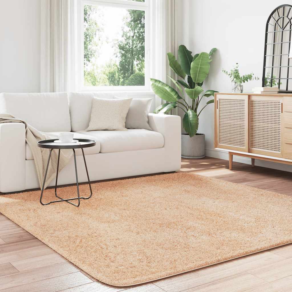 Tappeto Shaggy a Pelo Lungo NAVARRA Beige 200x200 cm poliestere - homemem39