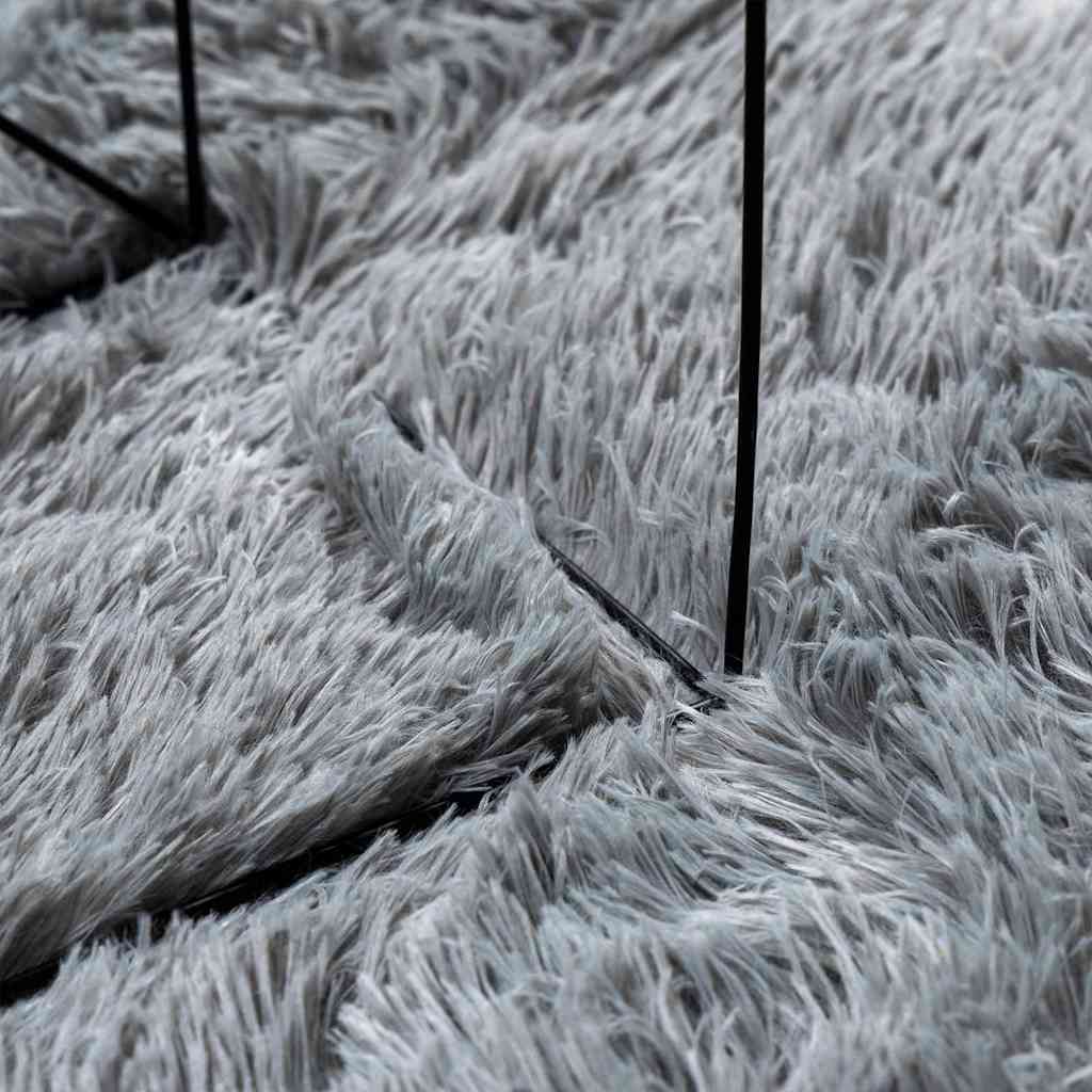 Tappeto Shaggy a Pelo Lungo NAVARRA Grigio Chiaro 200x200 cm - homemem39