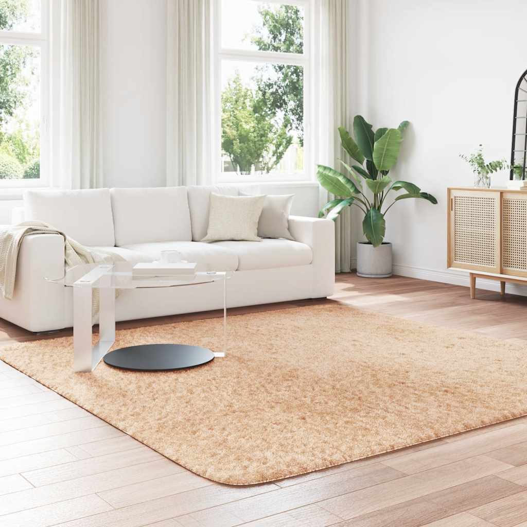 Tappeto Shaggy a Pelo Lungo NAVARRA Beige 240x240 cm poliestere - homemem39
