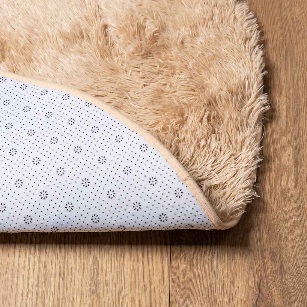 Tappeto Shaggy a Pelo Lungo NAVARRA Beige 100x100 cm poliestere - homemem39