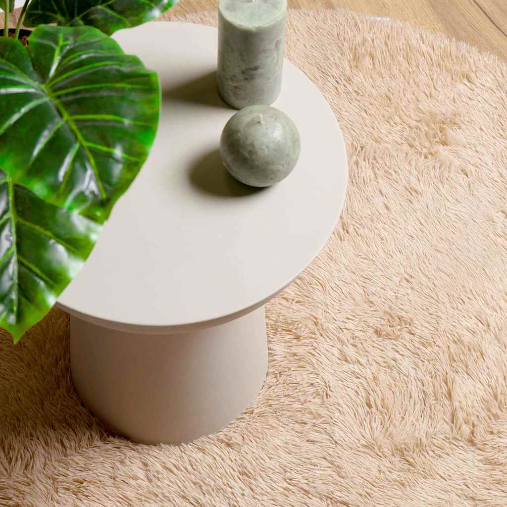Tappeto Shaggy a Pelo Lungo NAVARRA Beige 100x100 cm poliestere - homemem39