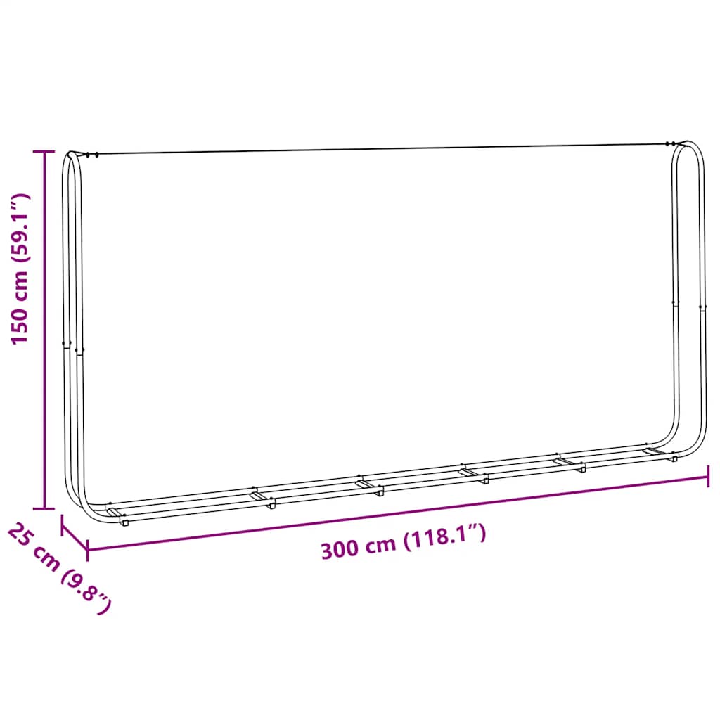 Rastrelliera per Legna 300x25x150 cm in Acciaio Zincato | homemem39