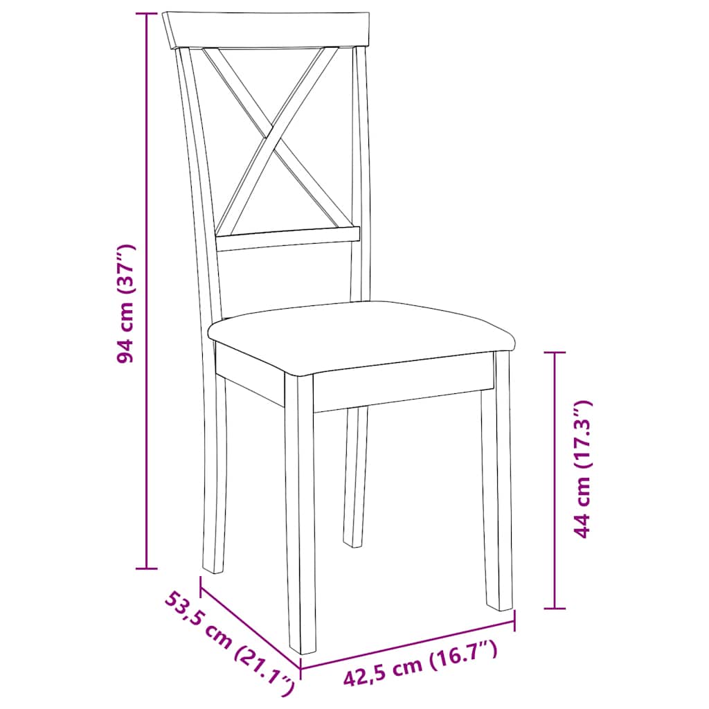 Sedie da Pranzo con Cuscini 2 pz Bianco Legno Massello di Hevea | homemem39