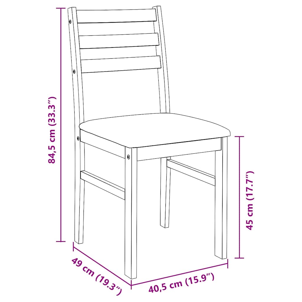 Sedie da Pranzo con Cuscini 2 pz Bianco Legno Massello di Hevea | homemem39