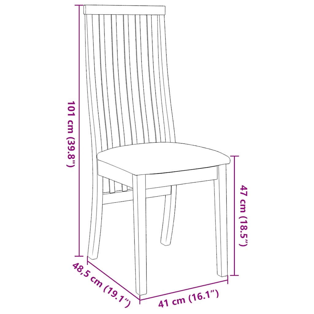 Sedie da Pranzo con Cuscini 2pz Marrone Legno Massello di Hevea | homemem39