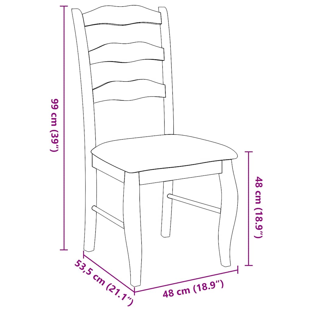 Sedie da Pranzo con Cuscini 2pz Marrone Legno Massello di Hevea | homemem39