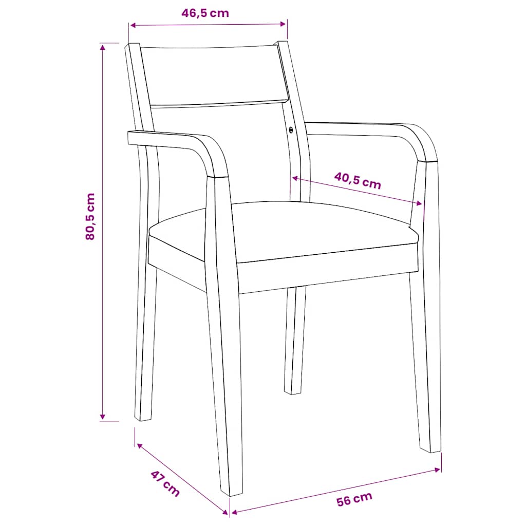 Sedie da Pranzo con Cuscini 2pz Marrone Legno Massello di Hevea