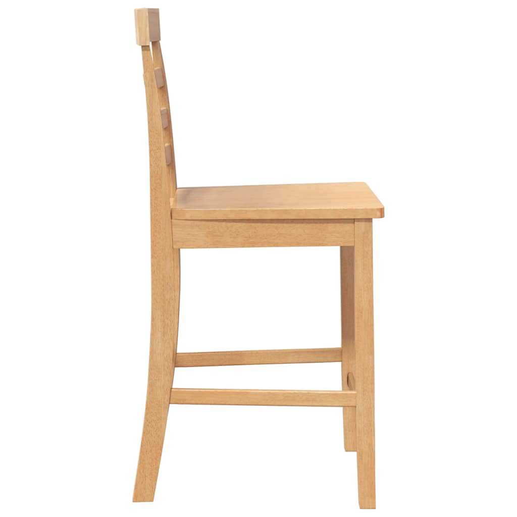 Sgabelli da Bar 2 pz Naturale Legno Massello di Hevea - homemem39