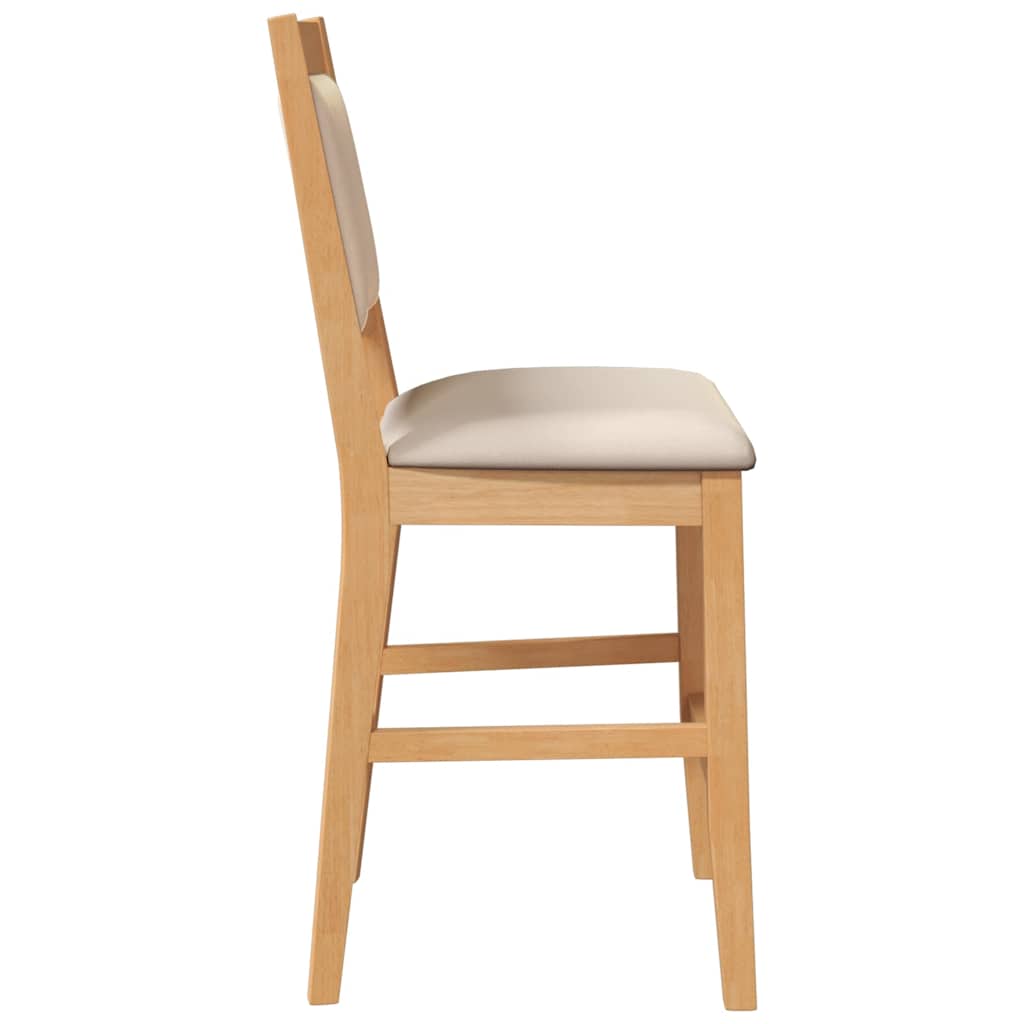 Sgabelli da Bar con Cuscini 2pz Naturale Legno Massello Hevea - homemem39