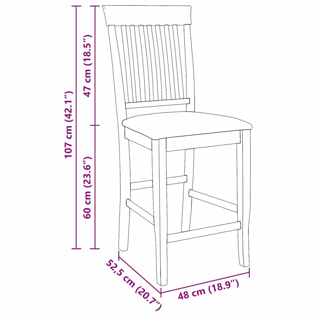 Sgabelli da Bar con Cuscini 2pz Naturale Legno Massello Hevea - homemem39