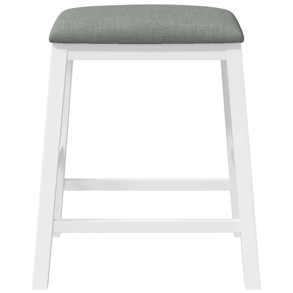Sedie da Bar con Cuscini 2 pz Bianco Legno Massello di Hevea - homemem39