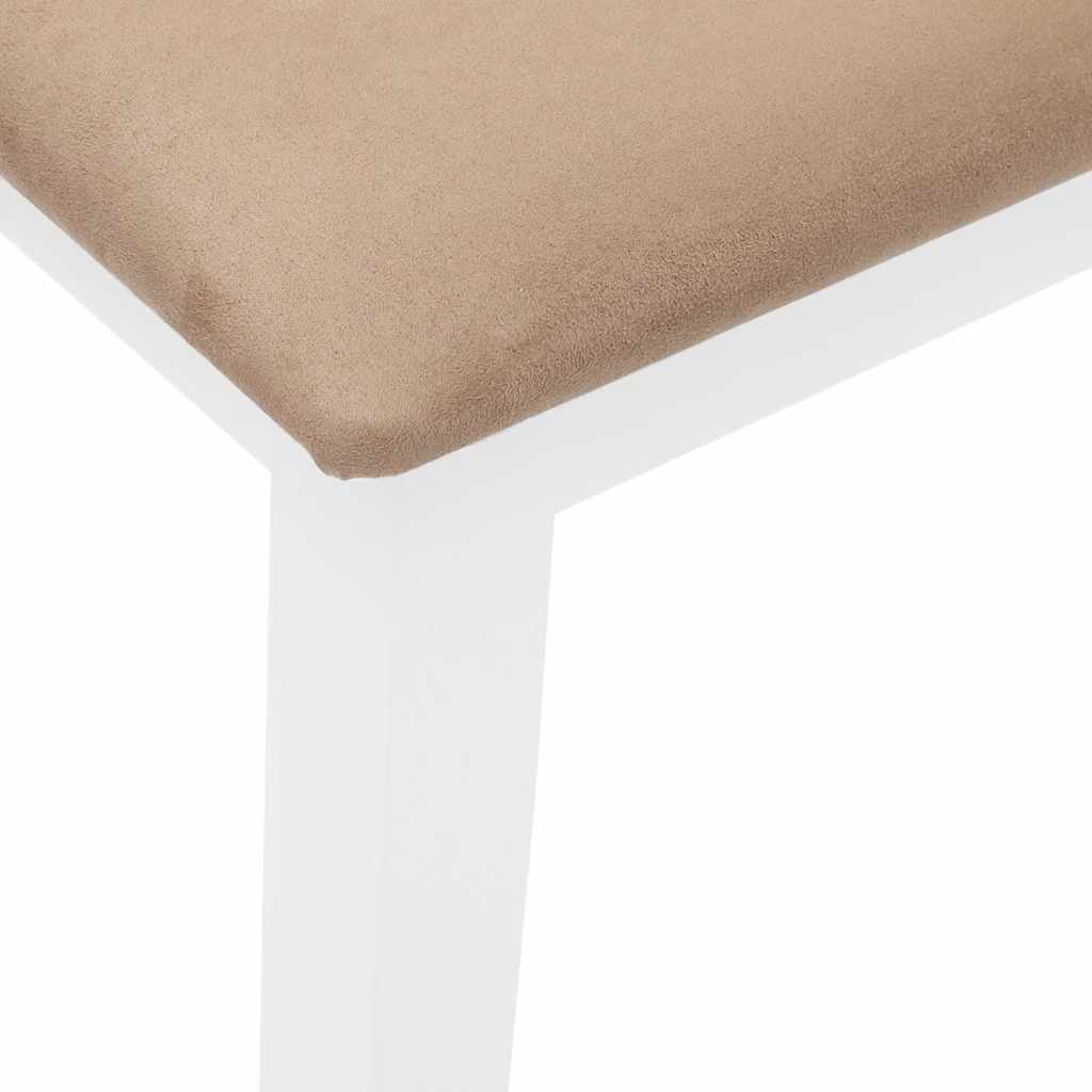 Panca 90 cm Bianco in Legno Massello di Hevea - homemem39