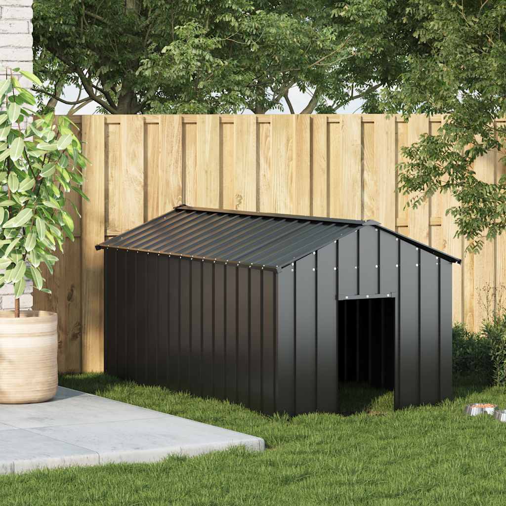 Casetta per Cani con Tetto 114x202x101 cm Acciaio Zincato - homemem39