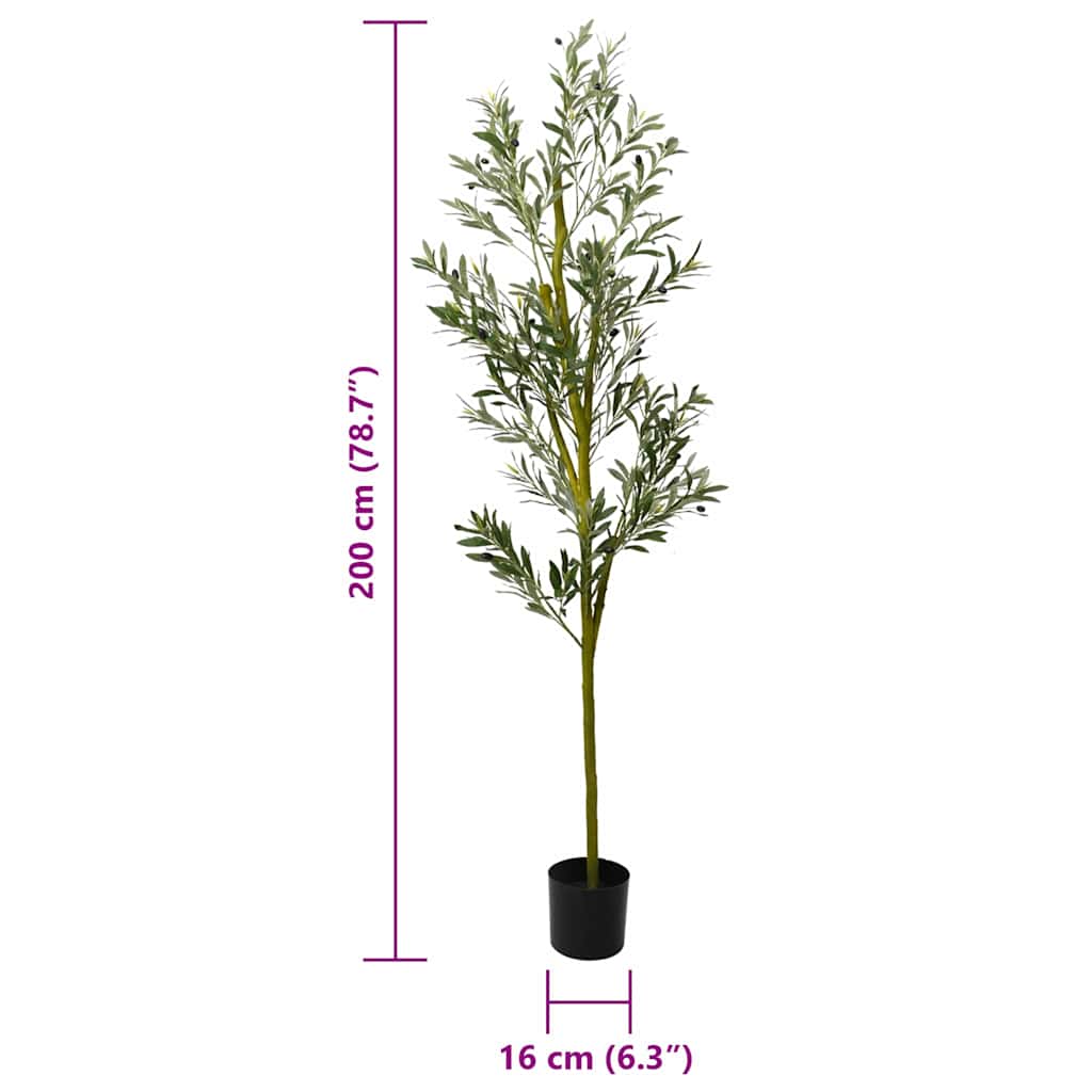 Albero Ulivo Artificiale 800 Foglie 200 cm Verde | homemem39