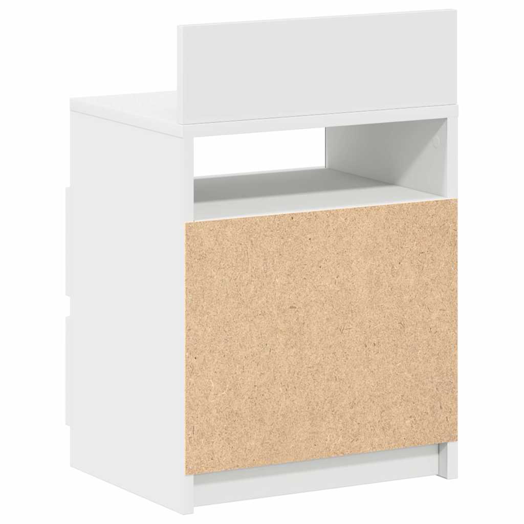 Comodini 2 pz con 2 Cassetti Bianchi 40x33x60 cm