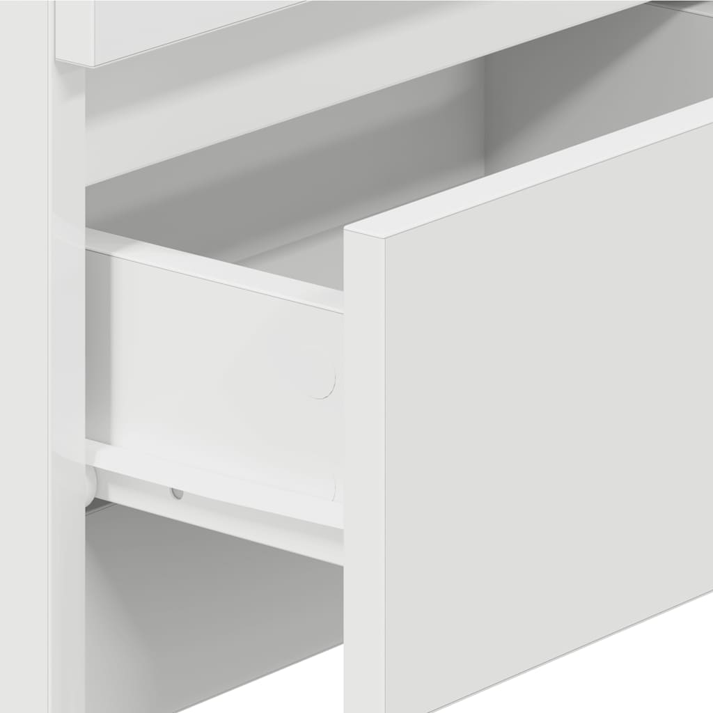 Comodini 2 pz con 2 Cassetti Bianchi 40x33x60 cm
