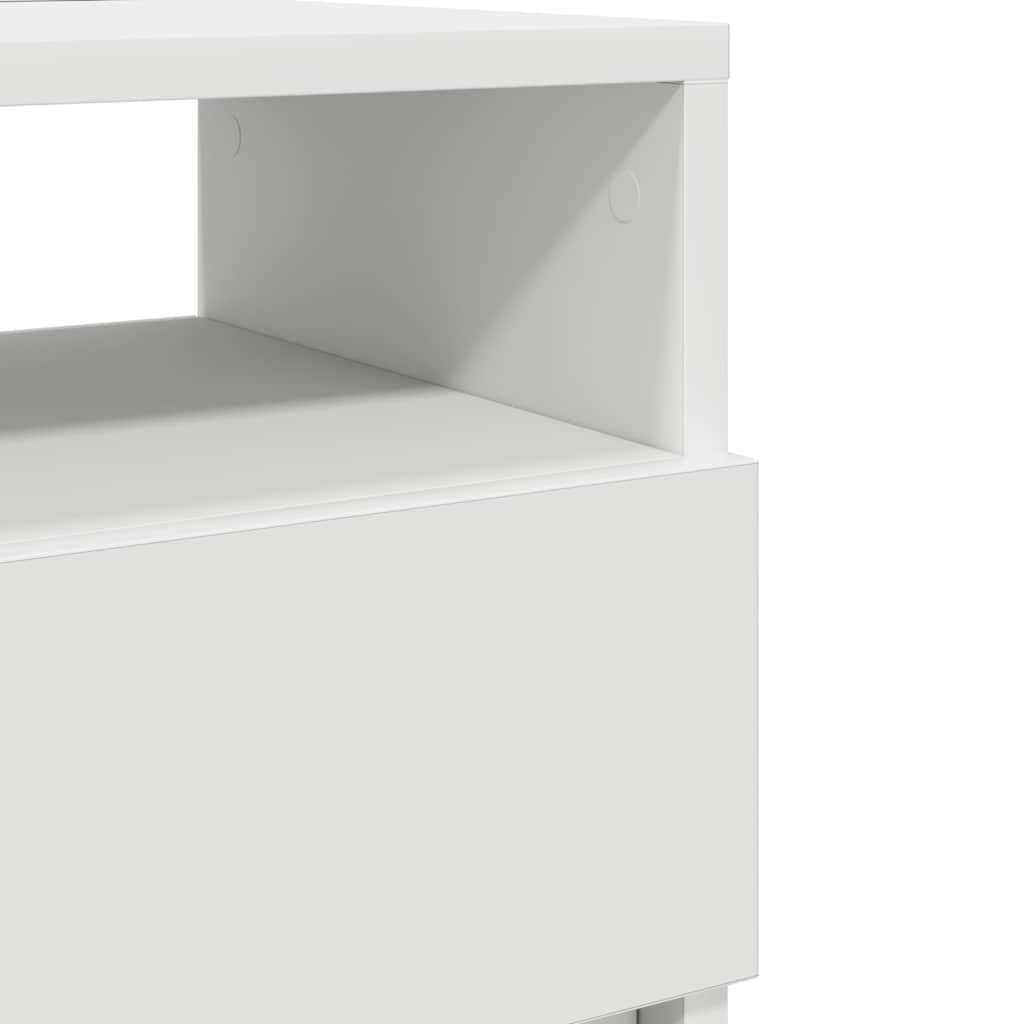 Comodini 2 pz con 2 Cassetti Bianchi 40x33x60 cm