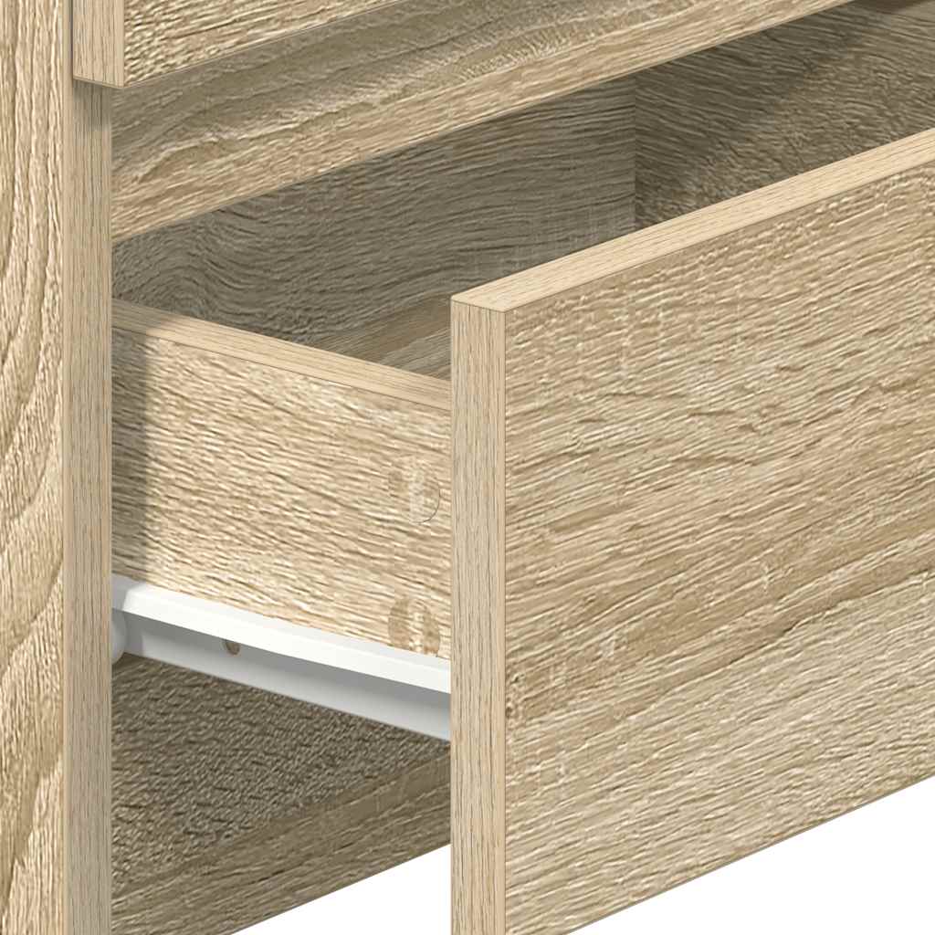 Comodini 2 pz con 2 Cassetti Rovere Sonoma 40x33x60 cm