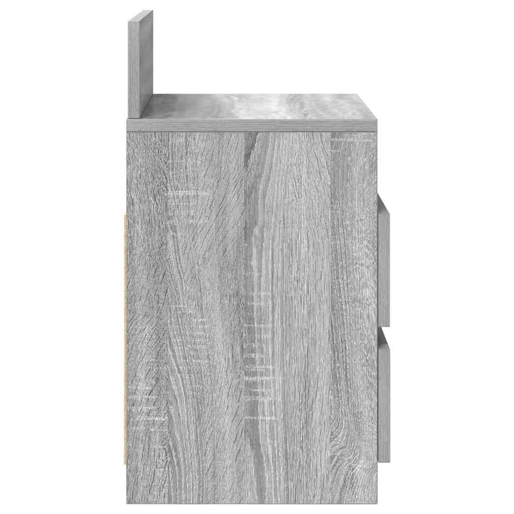 Comodino con 2 Cassetti Grigio Sonoma 40x33x60 cm