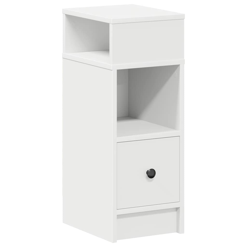 Comodino con Cassetto Bianco 25x31x66 cm