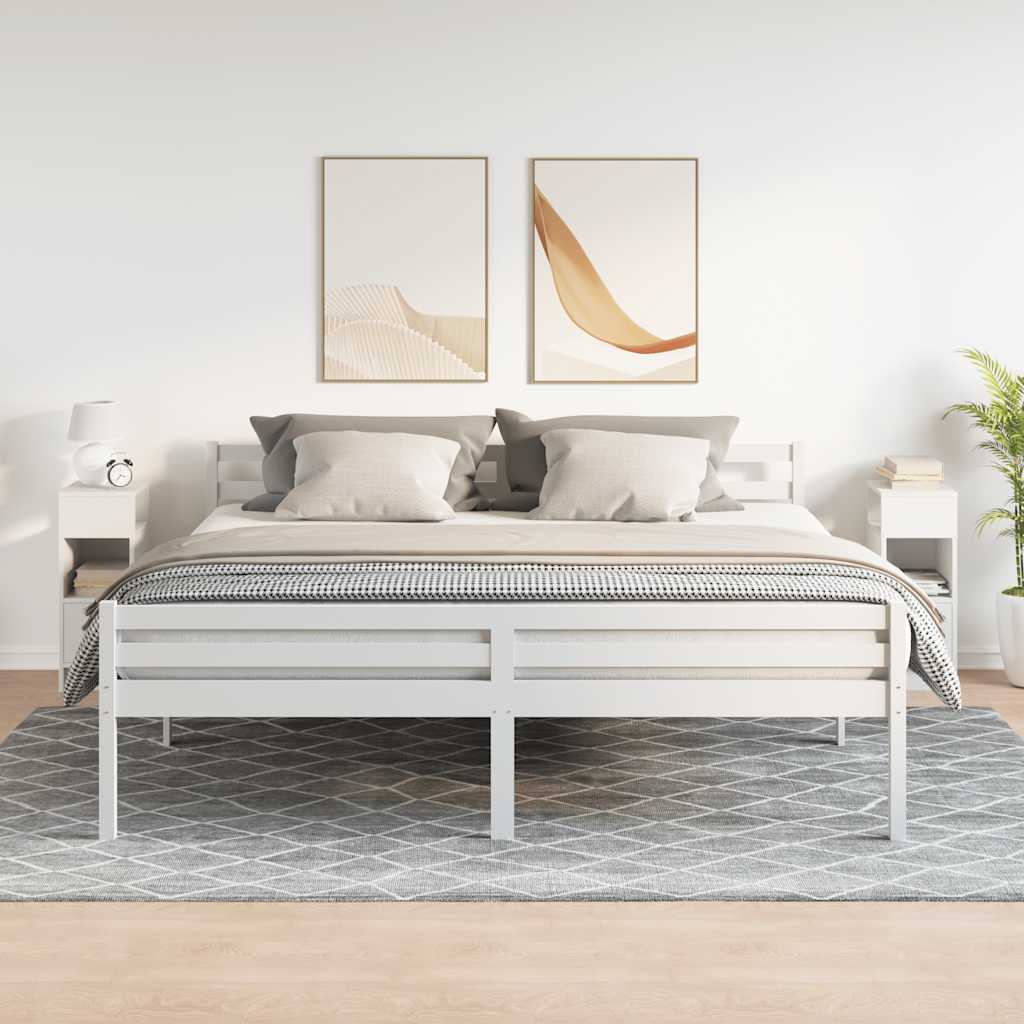 Comodini 2 pz con Cassetto Bianchi 25x31x66 cm