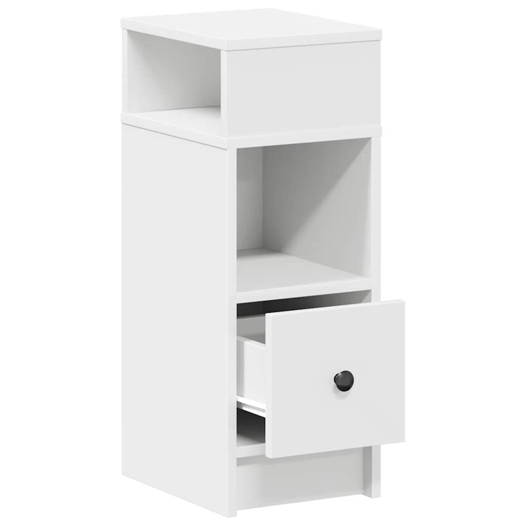 Comodini 2 pz con Cassetto Bianchi 25x31x66 cm