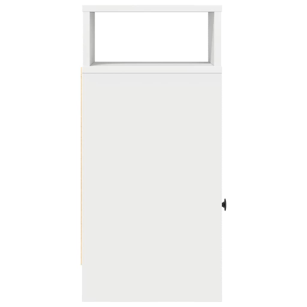 Comodini 2 pz con Cassetto Bianchi 25x31x66 cm