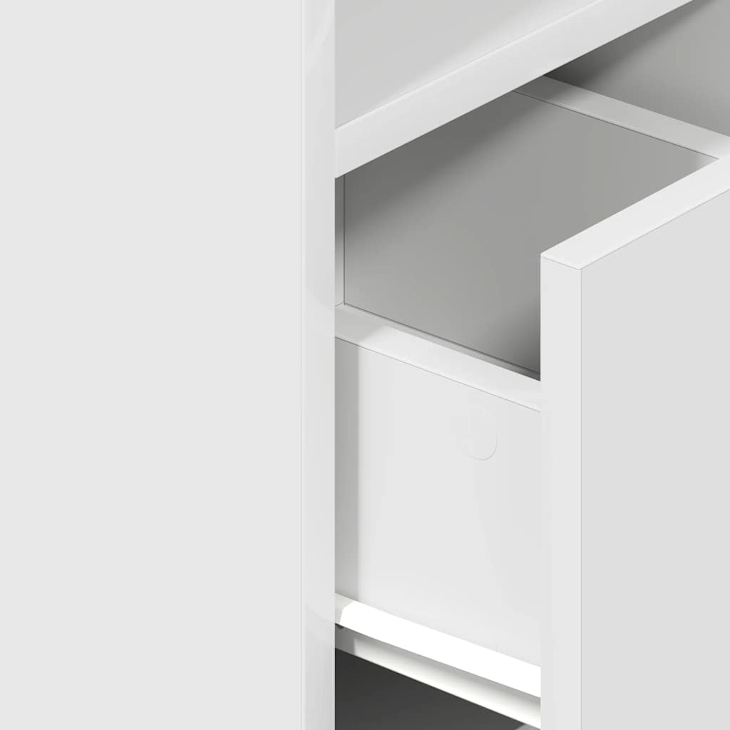 Comodini 2 pz con Cassetto Bianchi 25x31x66 cm