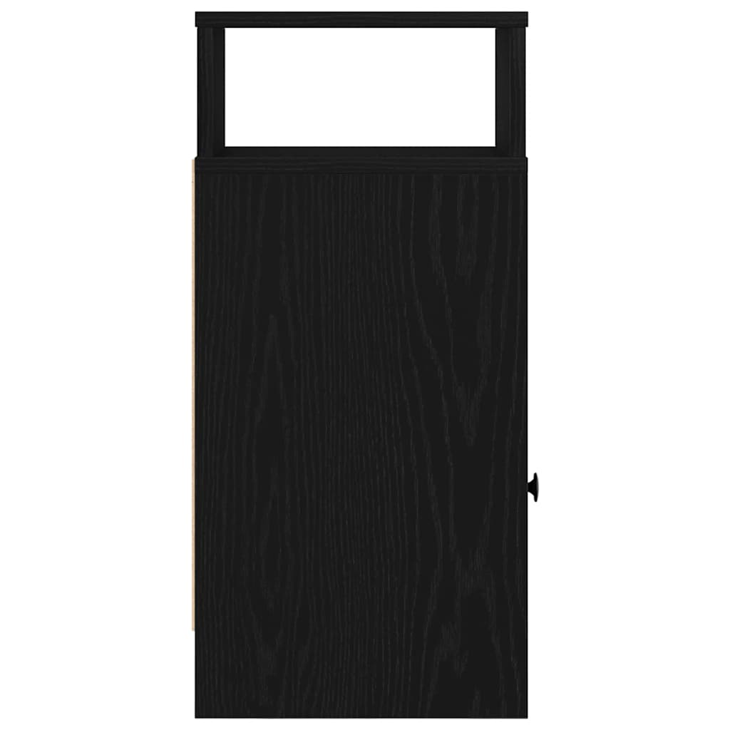 Comodini 2 pz con Cassetto Neri 25x31x66 cm