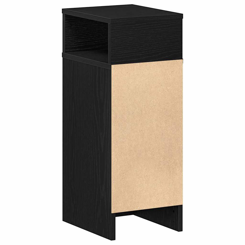 Comodini 2 pz con Cassetto Neri 25x31x66 cm