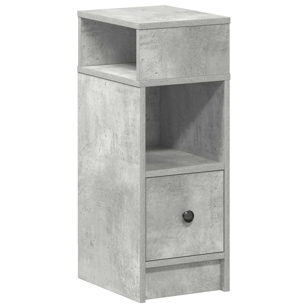 Comodino con Cassetto Grigio Cemento 25x31x66 cm