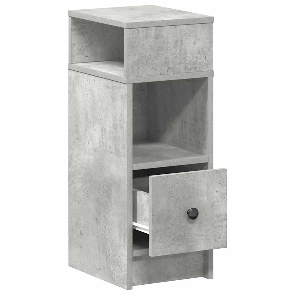 Comodino con Cassetto Grigio Cemento 25x31x66 cm