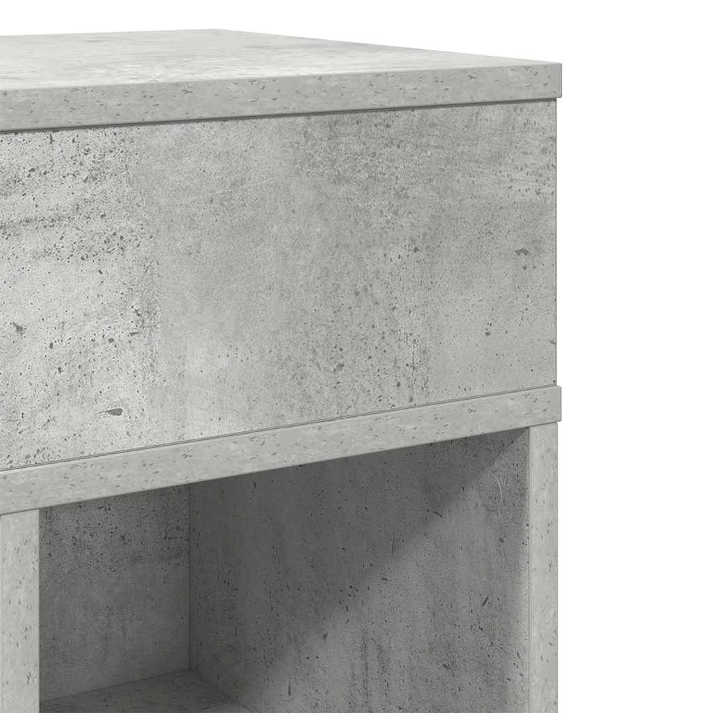 Comodino con Cassetto Grigio Cemento 25x31x66 cm