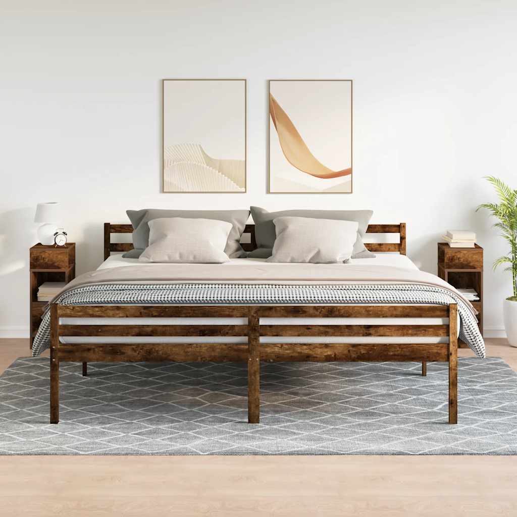 Comodini 2 pz con Cassetto Rovere Fumo 25x31x66 cm