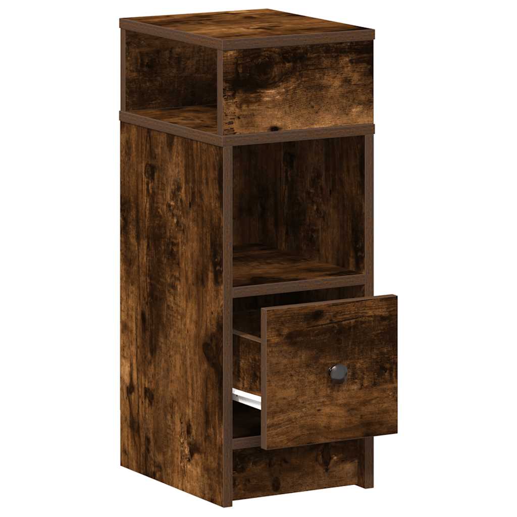 Comodini 2 pz con Cassetto Rovere Fumo 25x31x66 cm