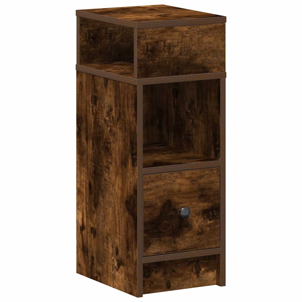Comodini 2 pz con Cassetto Rovere Fumo 25x31x66 cm
