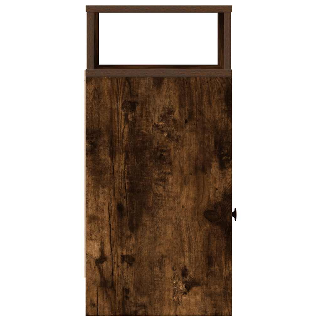 Comodini 2 pz con Cassetto Rovere Fumo 25x31x66 cm