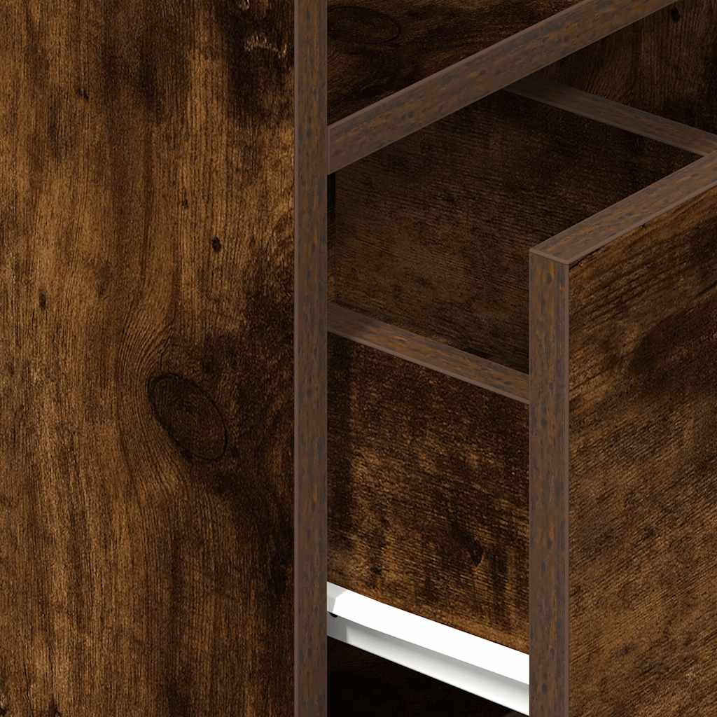 Comodini 2 pz con Cassetto Rovere Fumo 25x31x66 cm