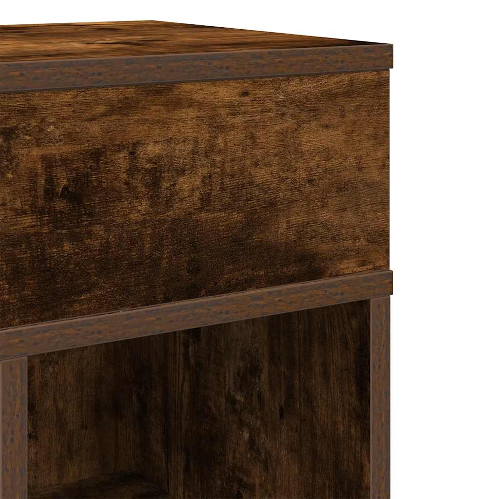 Comodini 2 pz con Cassetto Rovere Fumo 25x31x66 cm