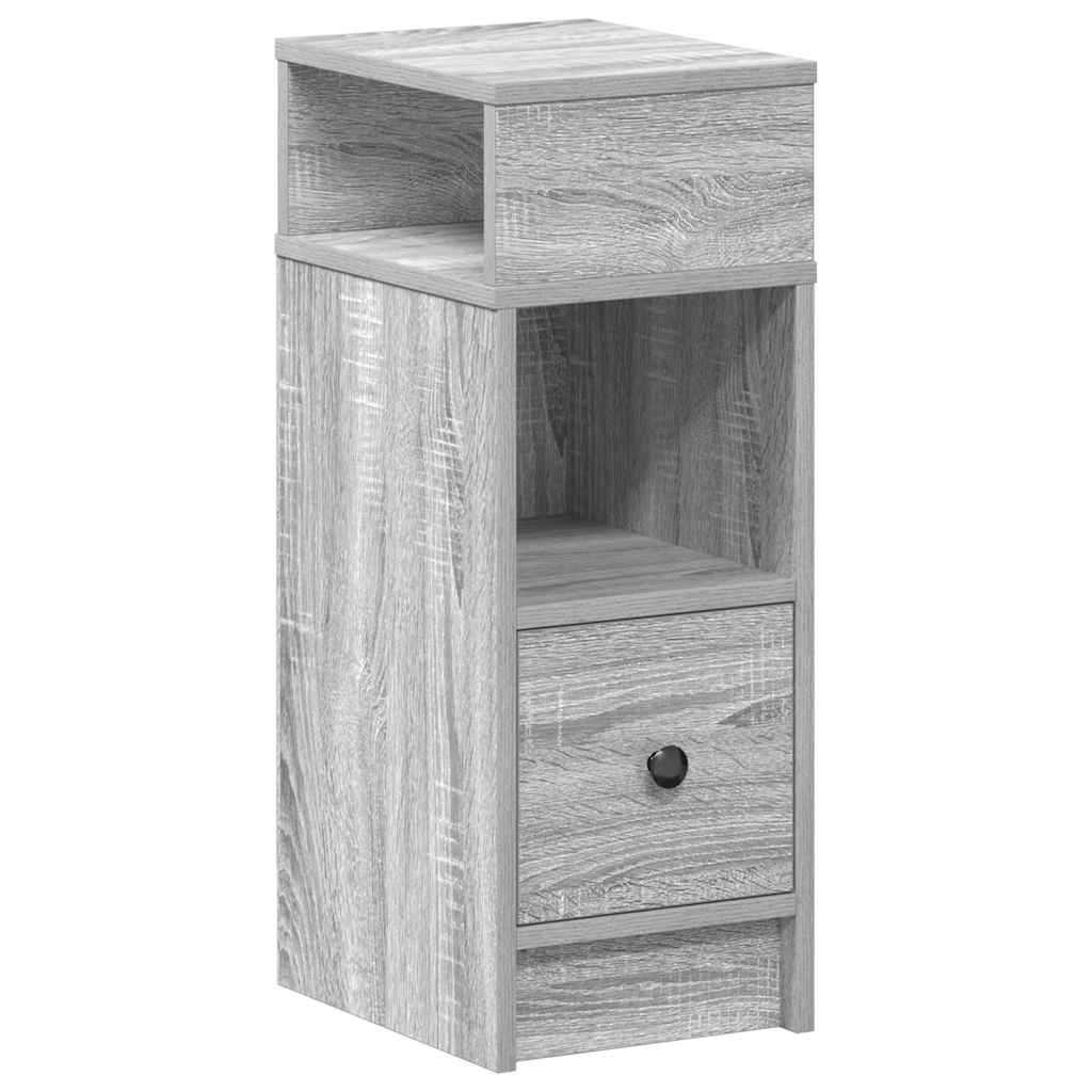 Comodino con Cassetto Grigio Sonoma 25x31x66 cm