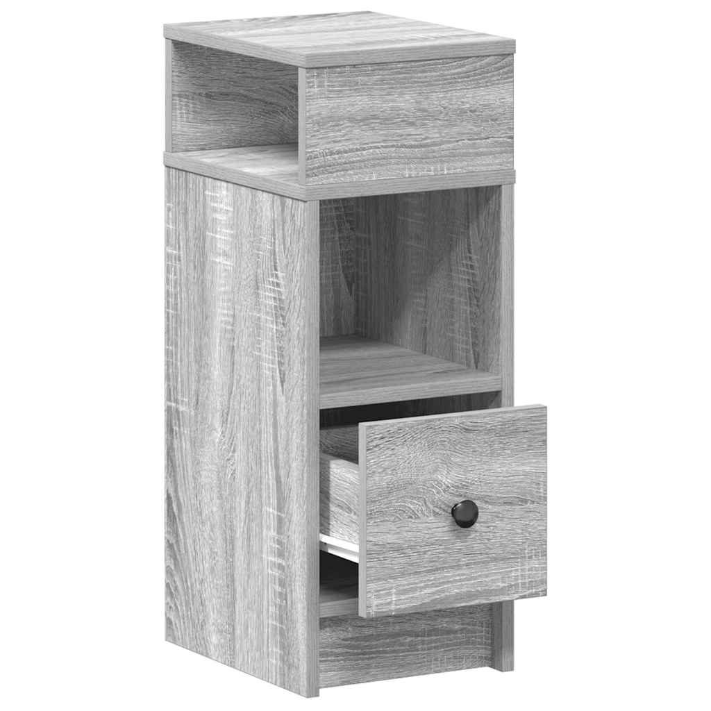 Comodino con Cassetto Grigio Sonoma 25x31x66 cm
