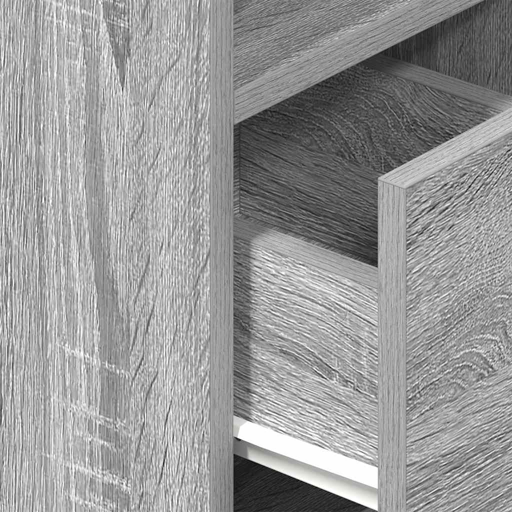 Comodino con Cassetto Grigio Sonoma 25x31x66 cm