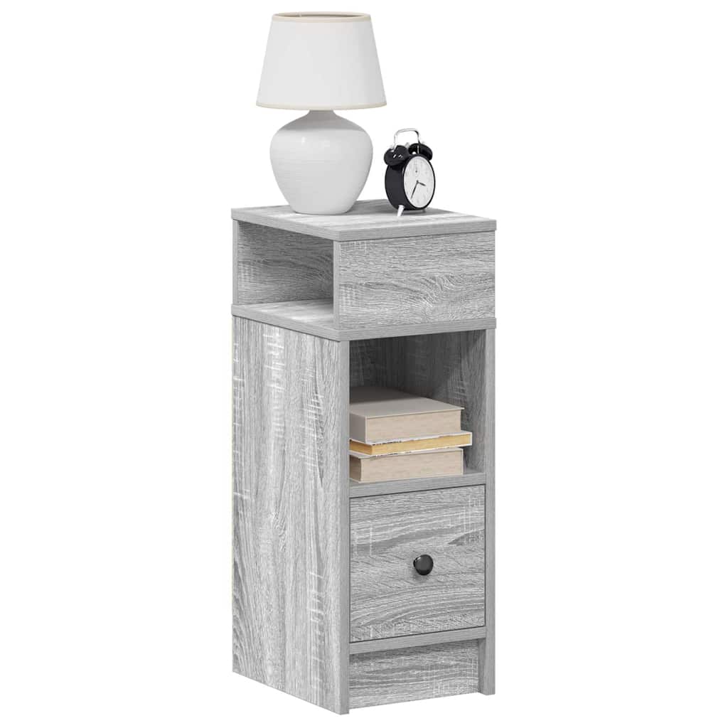 Comodino con Cassetto Grigio Sonoma 25x31x66 cm