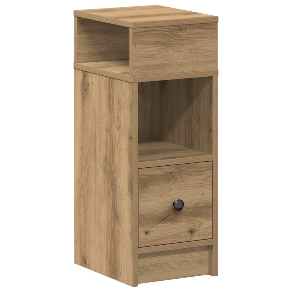 Comodino con Cassetto Rovere Artigianale 25x31x66 cm