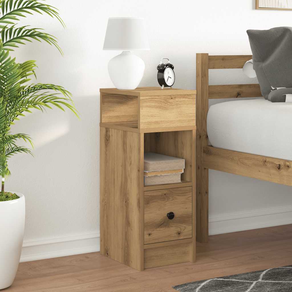 Comodino con Cassetto Rovere Artigianale 25x31x66 cm