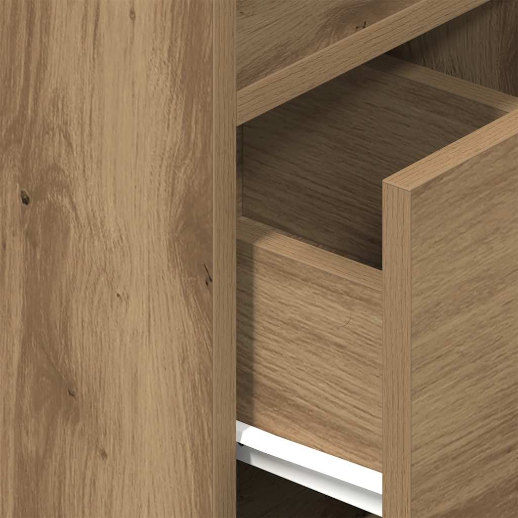 Comodino con Cassetto Rovere Artigianale 25x31x66 cm