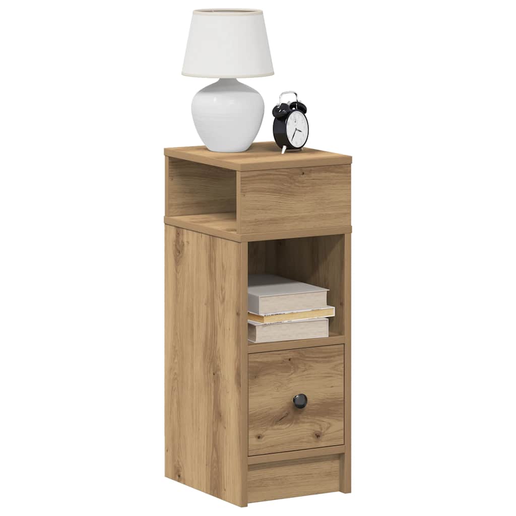 Comodino con Cassetto Rovere Artigianale 25x31x66 cm