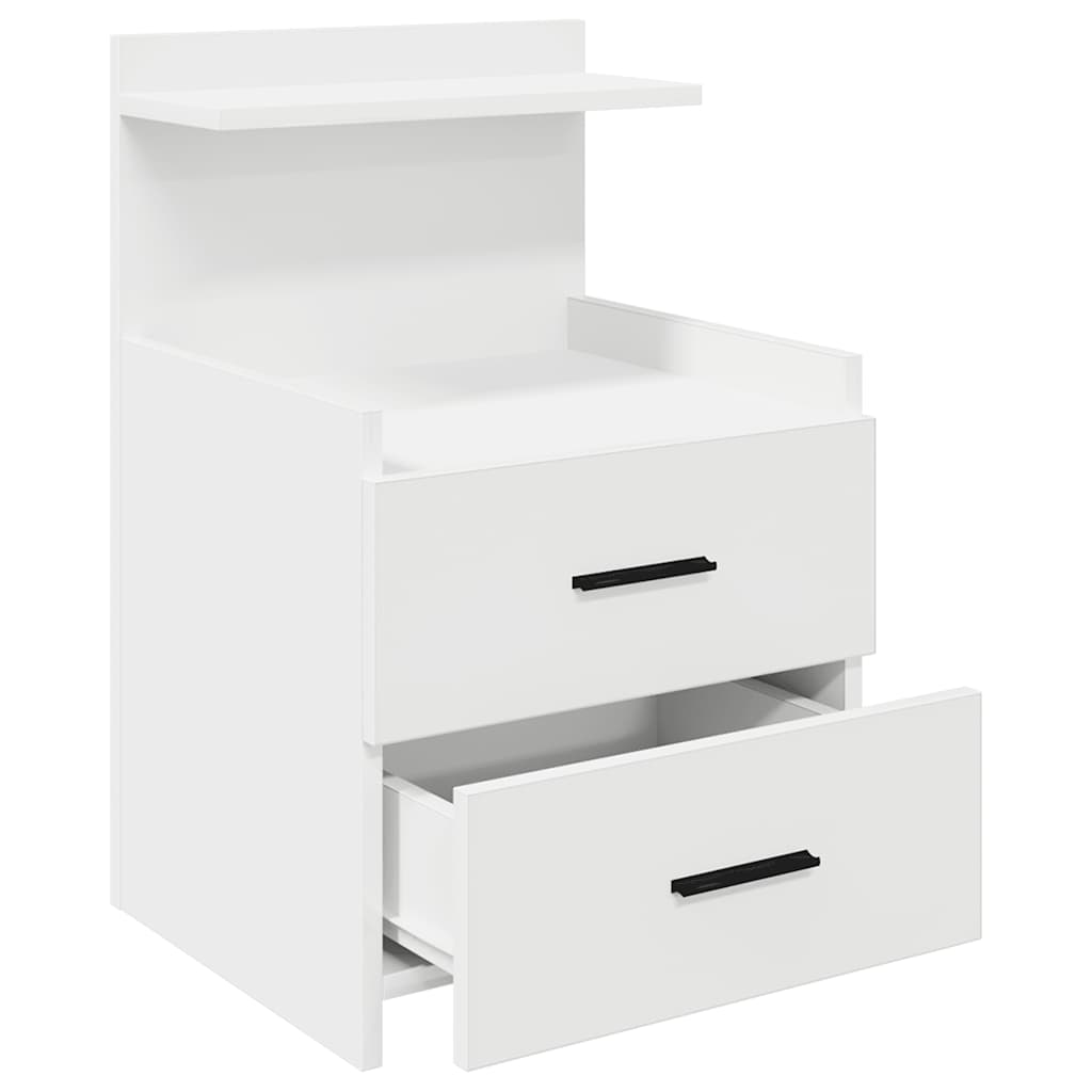 Comodino con 2 Cassetti Bianco 40x36,5x62 cm